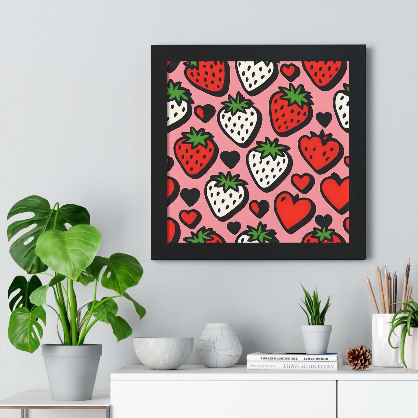 Strawberry Hearts Framed Print