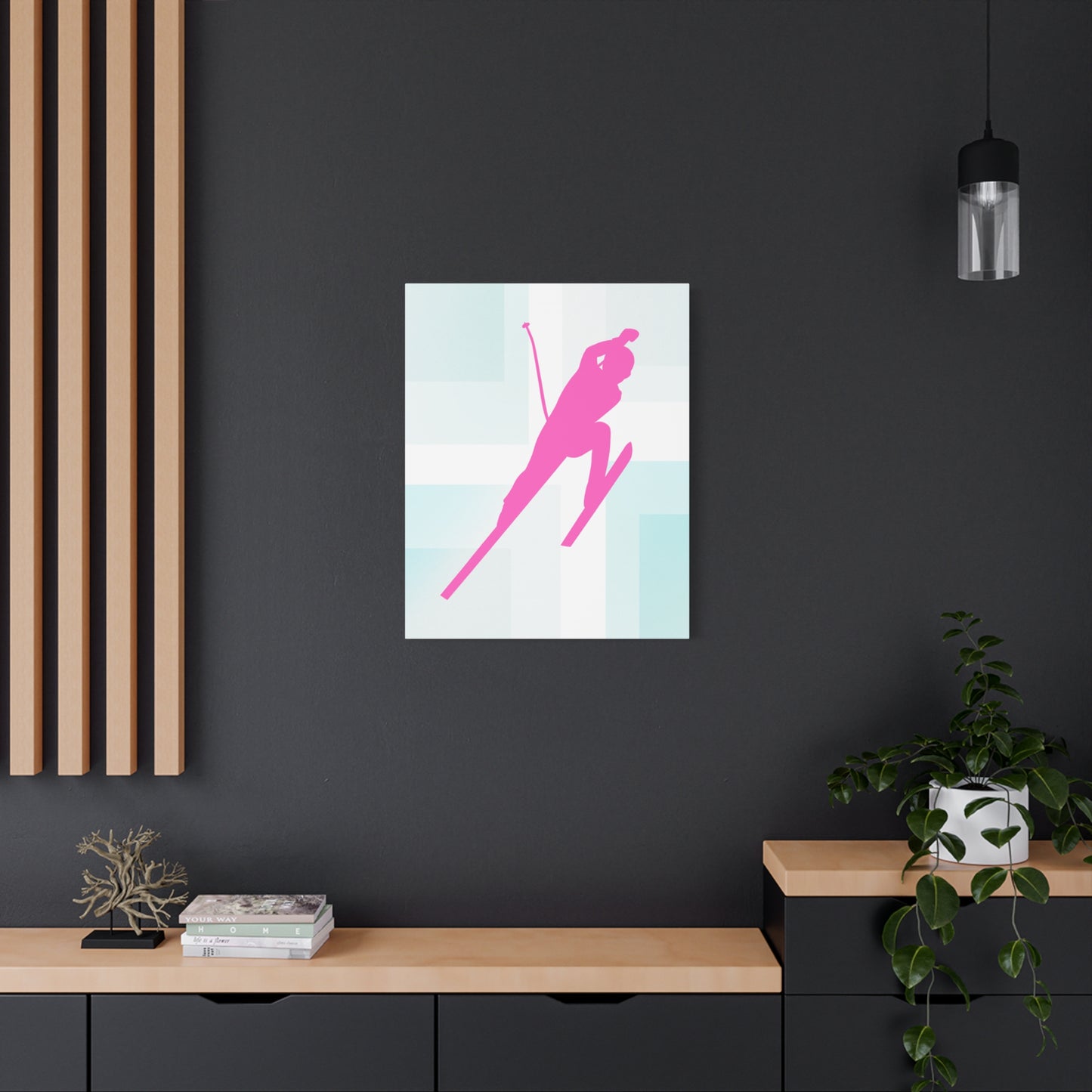 Retro Neon Ski Canvas Print