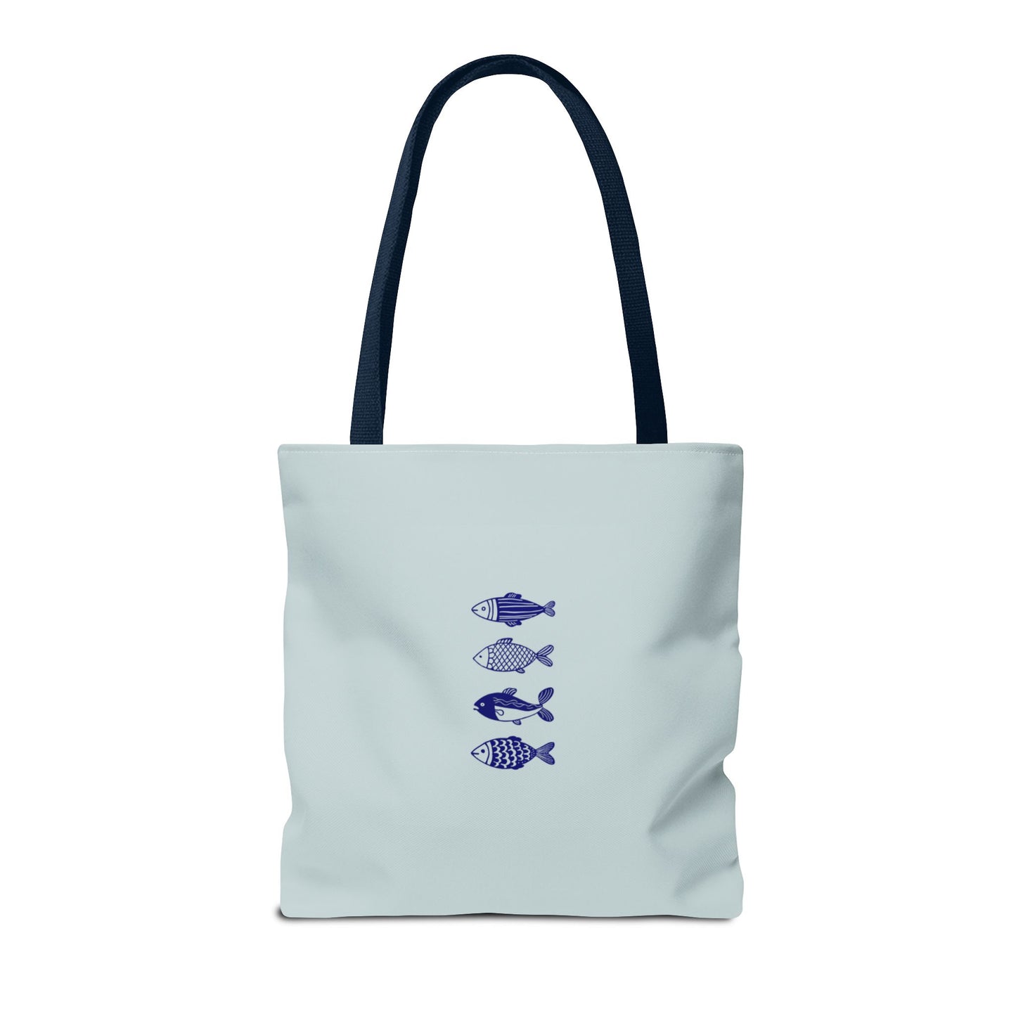 Hand-Designed Blue Fish Tote Bag