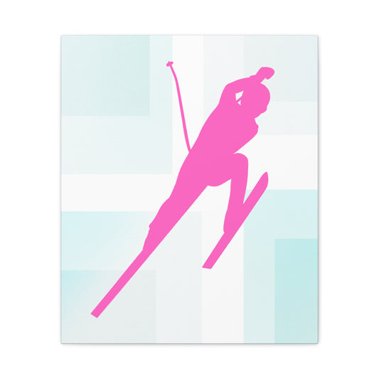 Retro Neon Ski Canvas Print