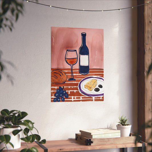 Wine and Cheese Print