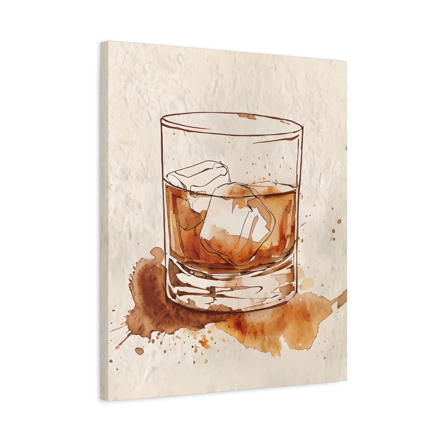 Bourbon Whiskey Drink Glass Canvas Print