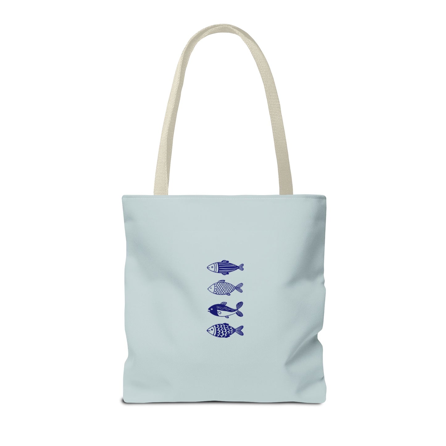 Hand-Designed Blue Fish Tote Bag