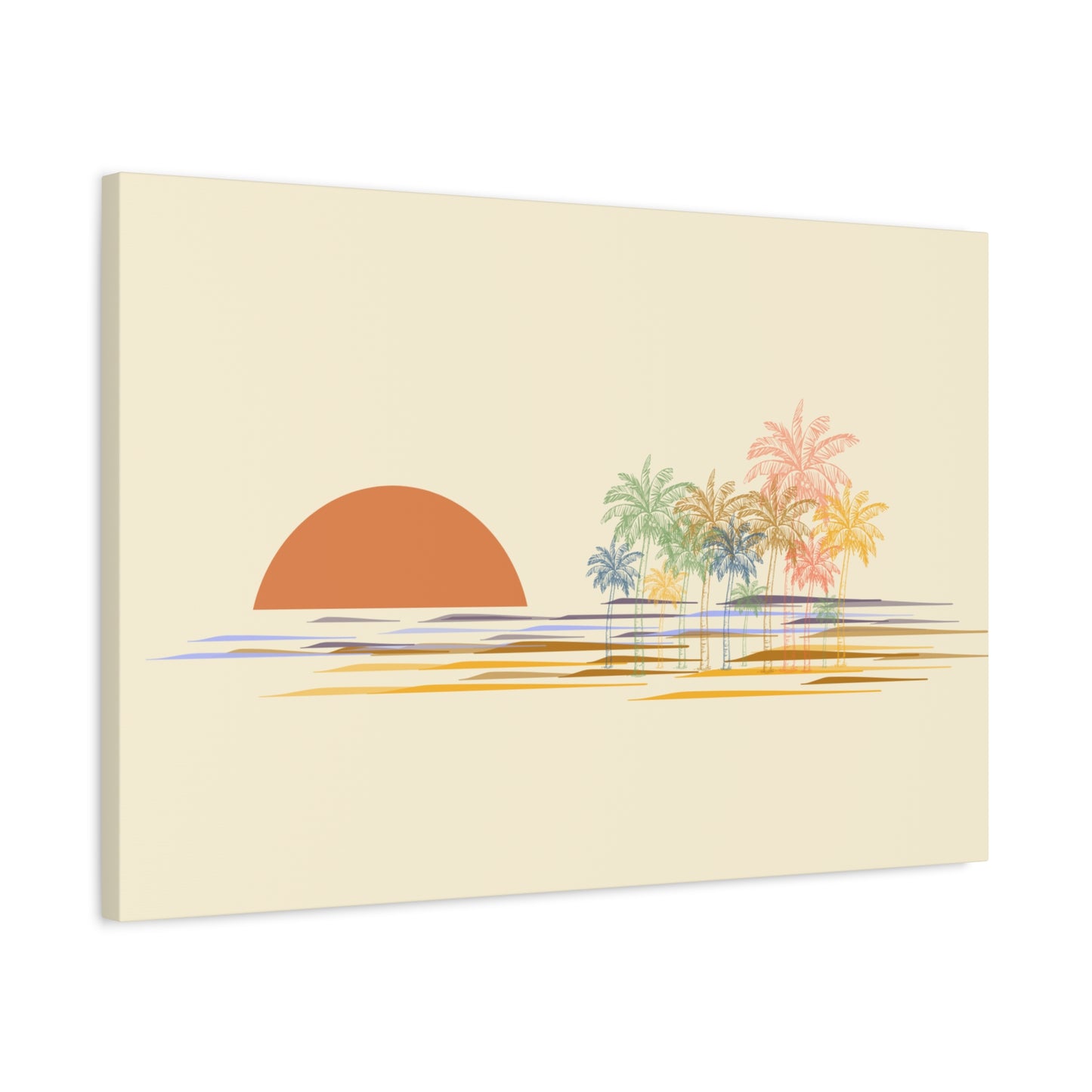 Palm Trees Sunset Canvas Print
