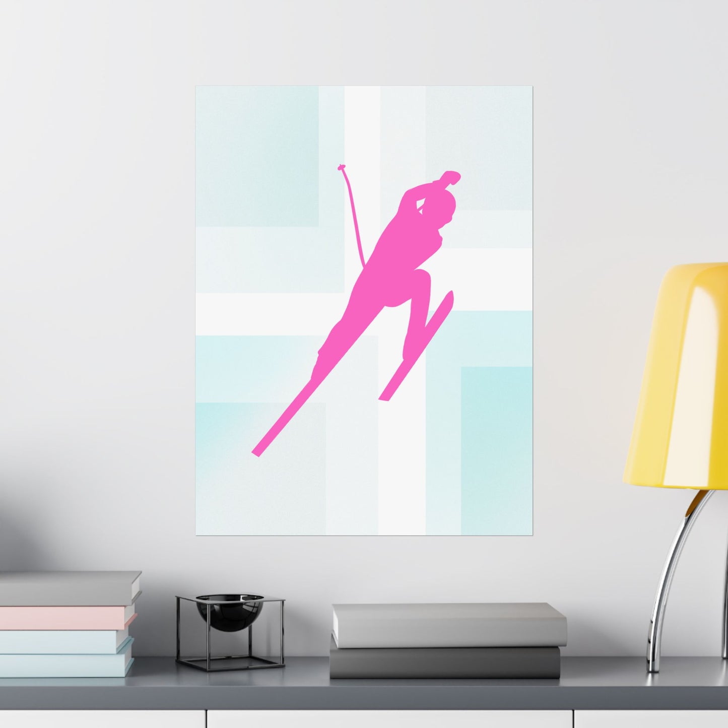 Retro Neon Ski Print