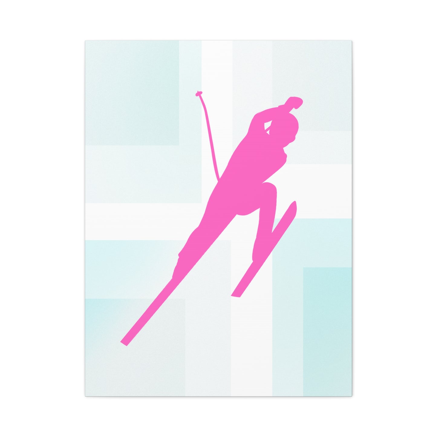 Retro Neon Ski Canvas Print