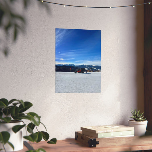 Snowcat On The Mountain Print