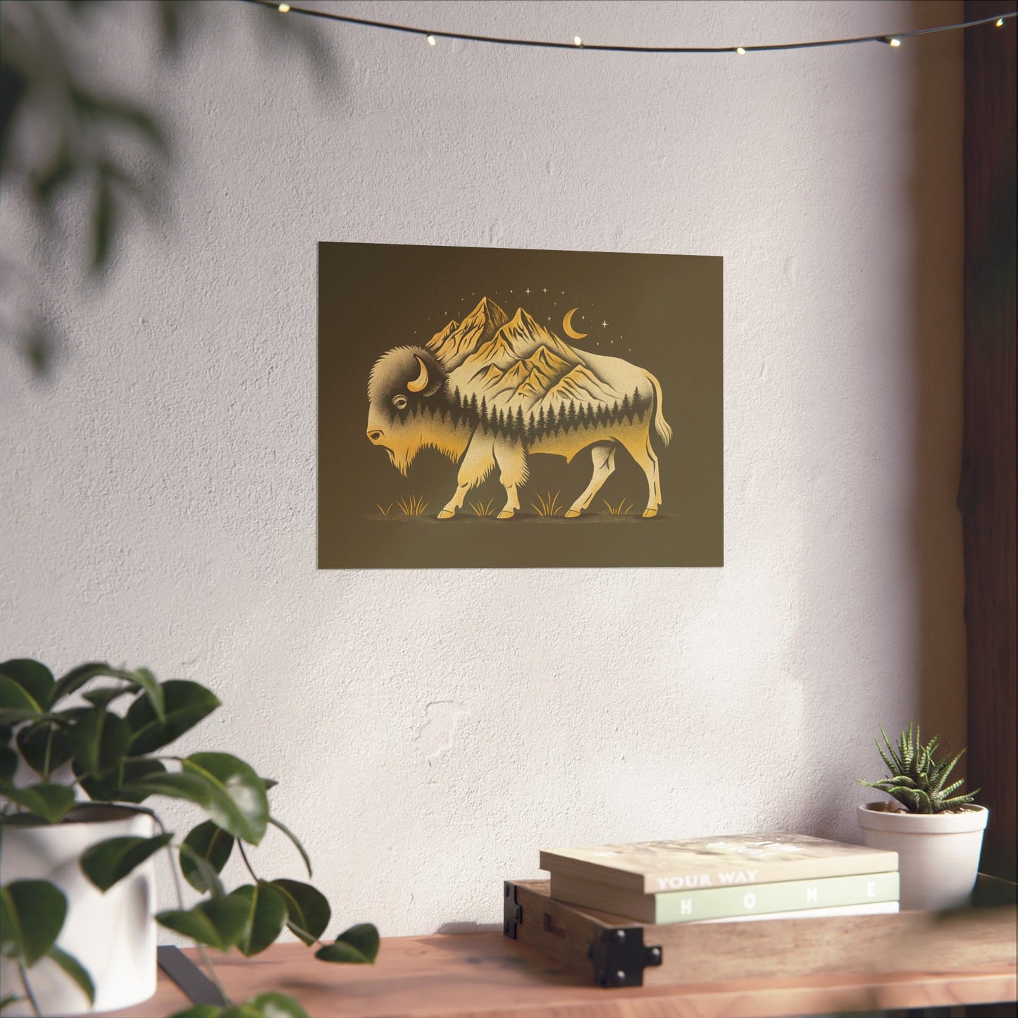 Abstract Mountain Buffalo Print