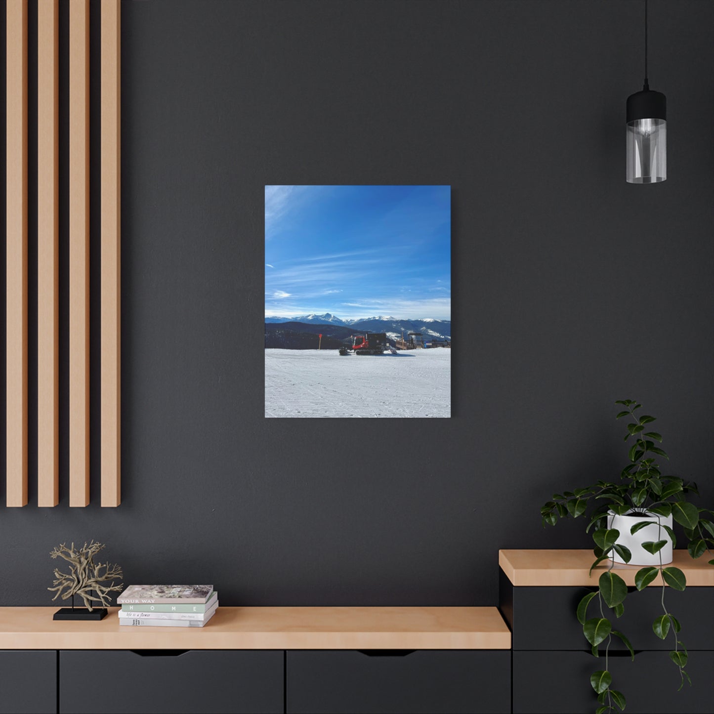 Snowcat On The Mountains Canvas Print