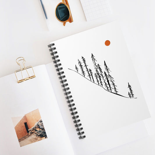 Pine Trees Mountain Spiral Notebook