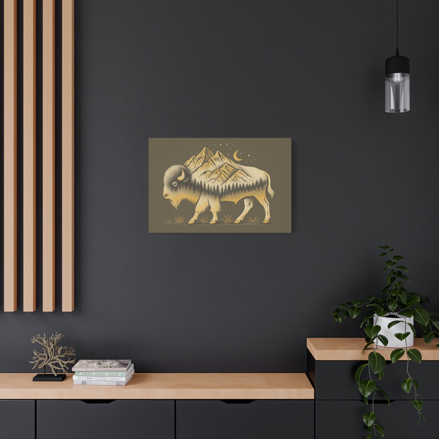 Abstract Boulder Colorado Mountain Buffalo Canvas Print