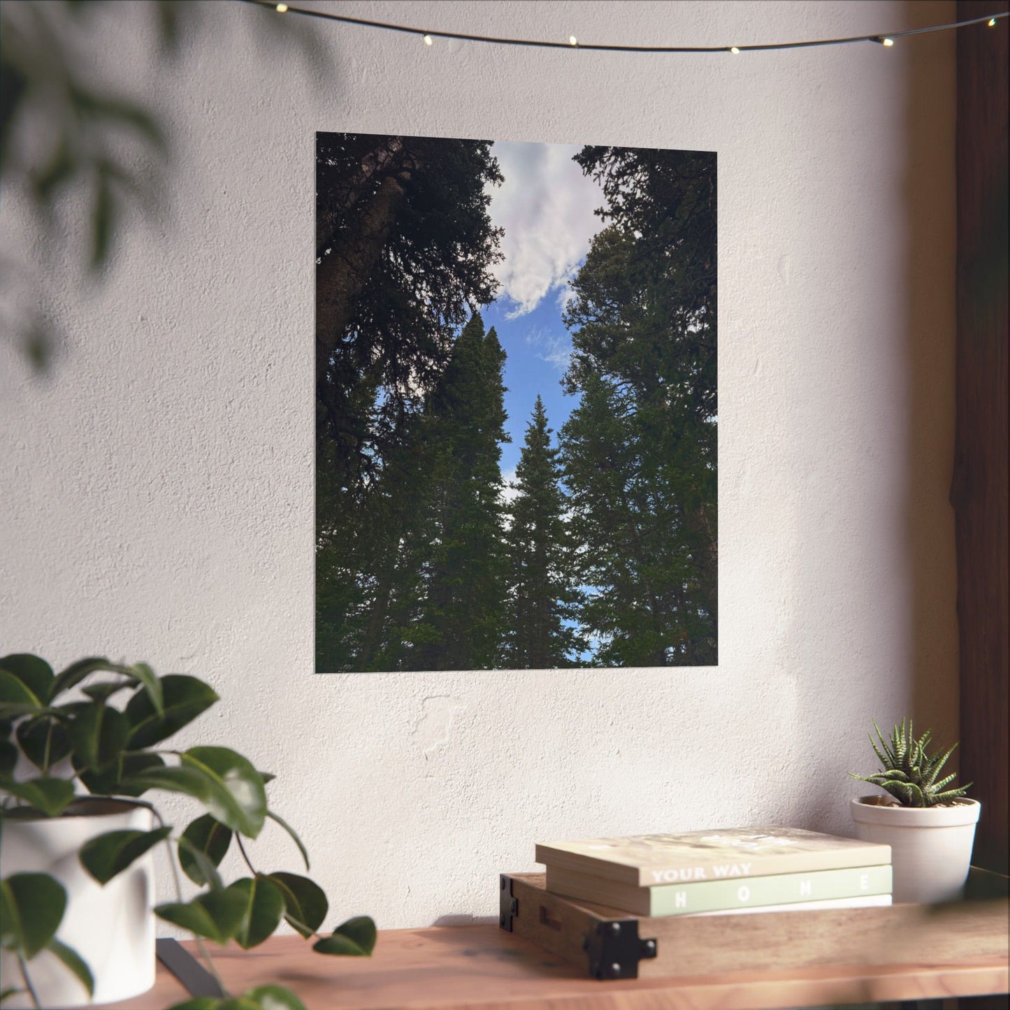 Pine Trees Blue Sky Print