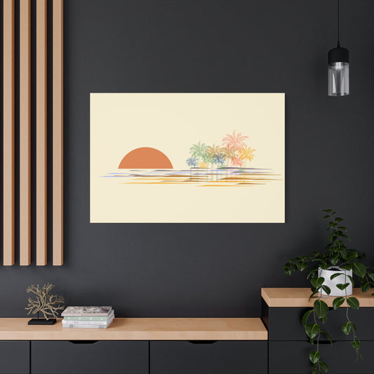 Palm Trees Sunset Canvas Print