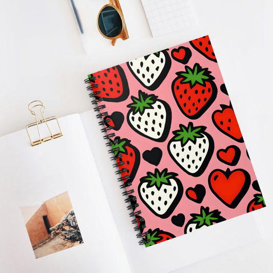 Strawberry Hearts Spiral Notebook