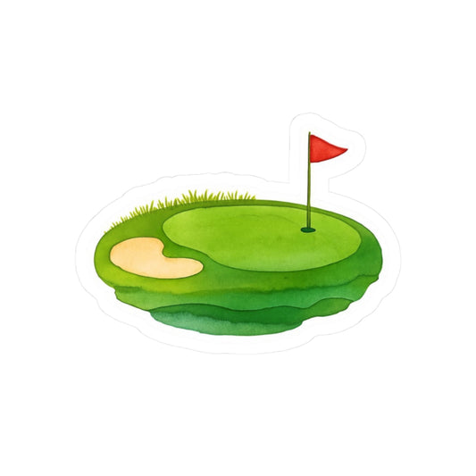 Golf Green Hole-in-One Kiss-Cut Sticker