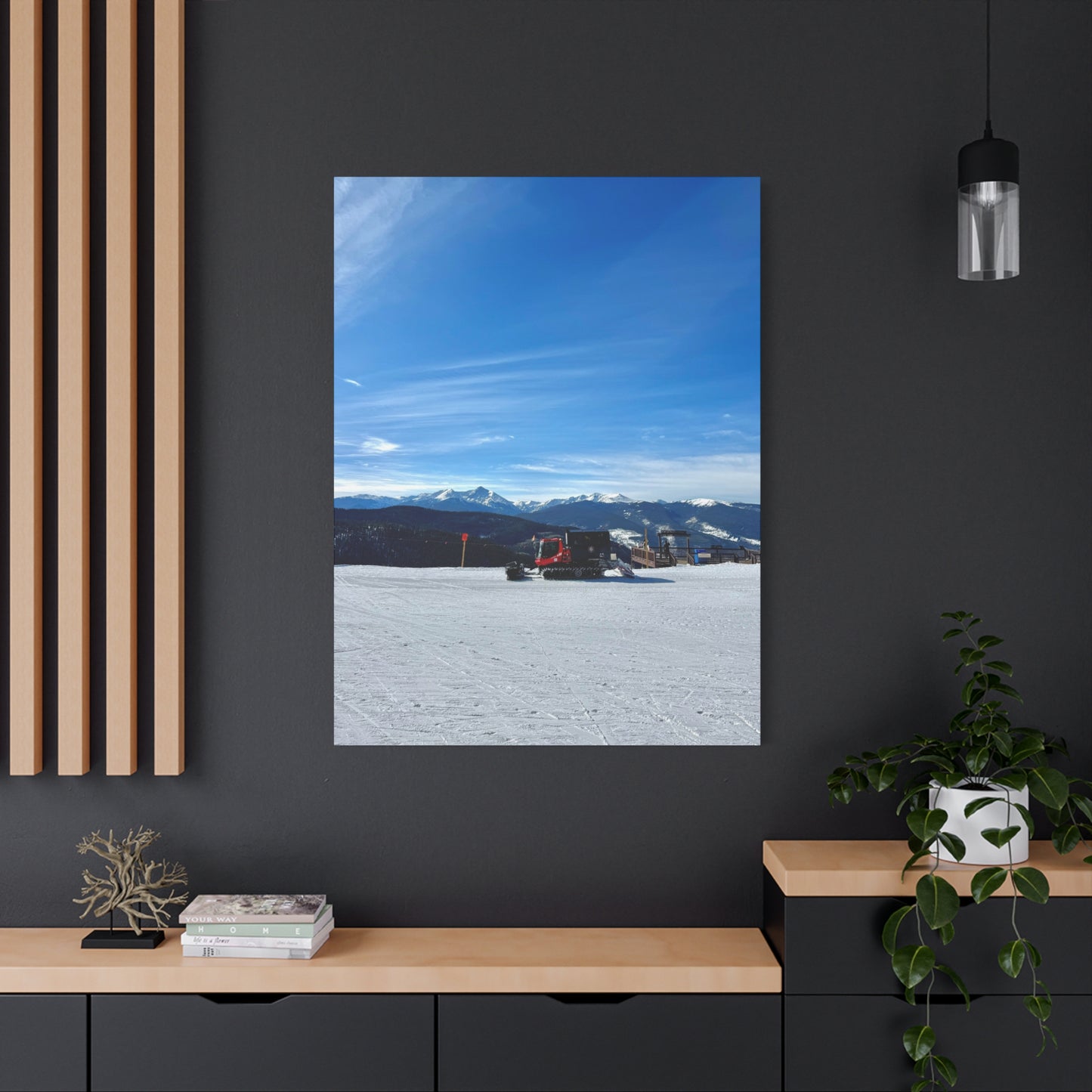 Snowcat On The Mountains Canvas Print