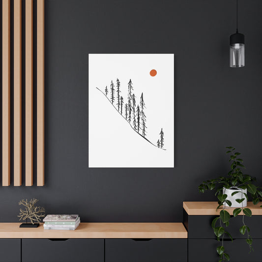 Pine Trees Mountain Canvas Print