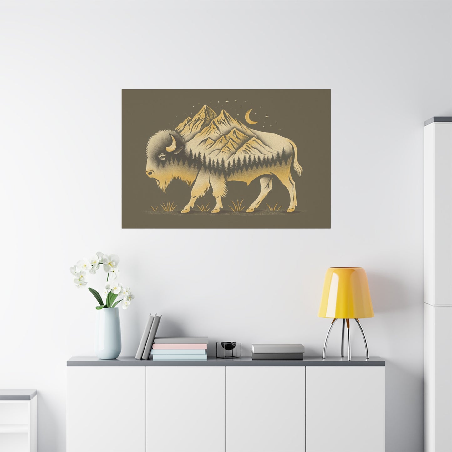 Abstract Boulder Colorado Mountain Buffalo Canvas Print