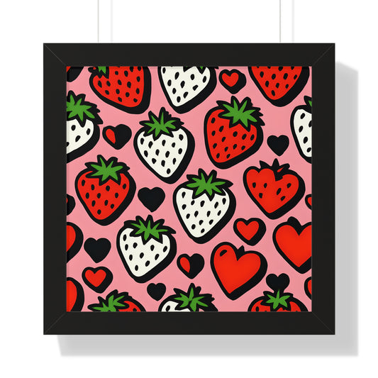 Strawberry Hearts Framed Print