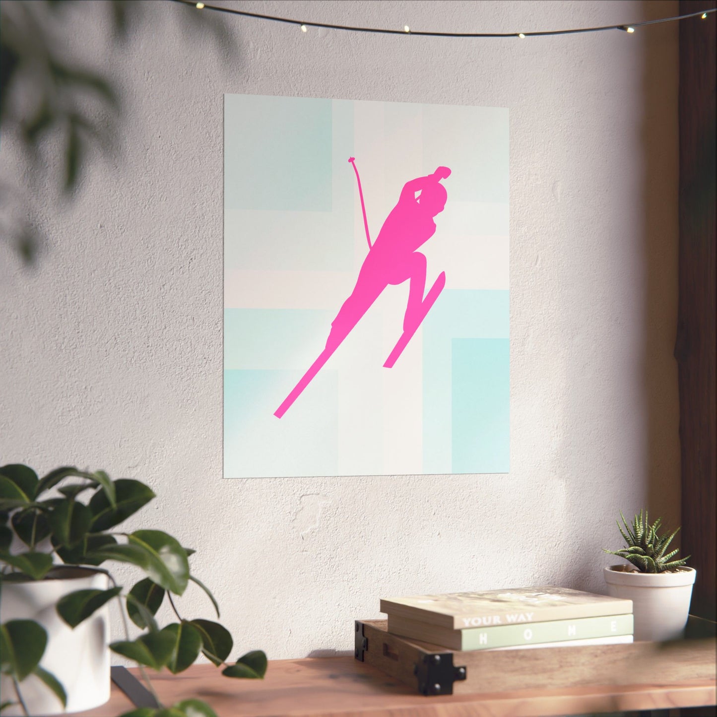 Retro Neon Ski Print