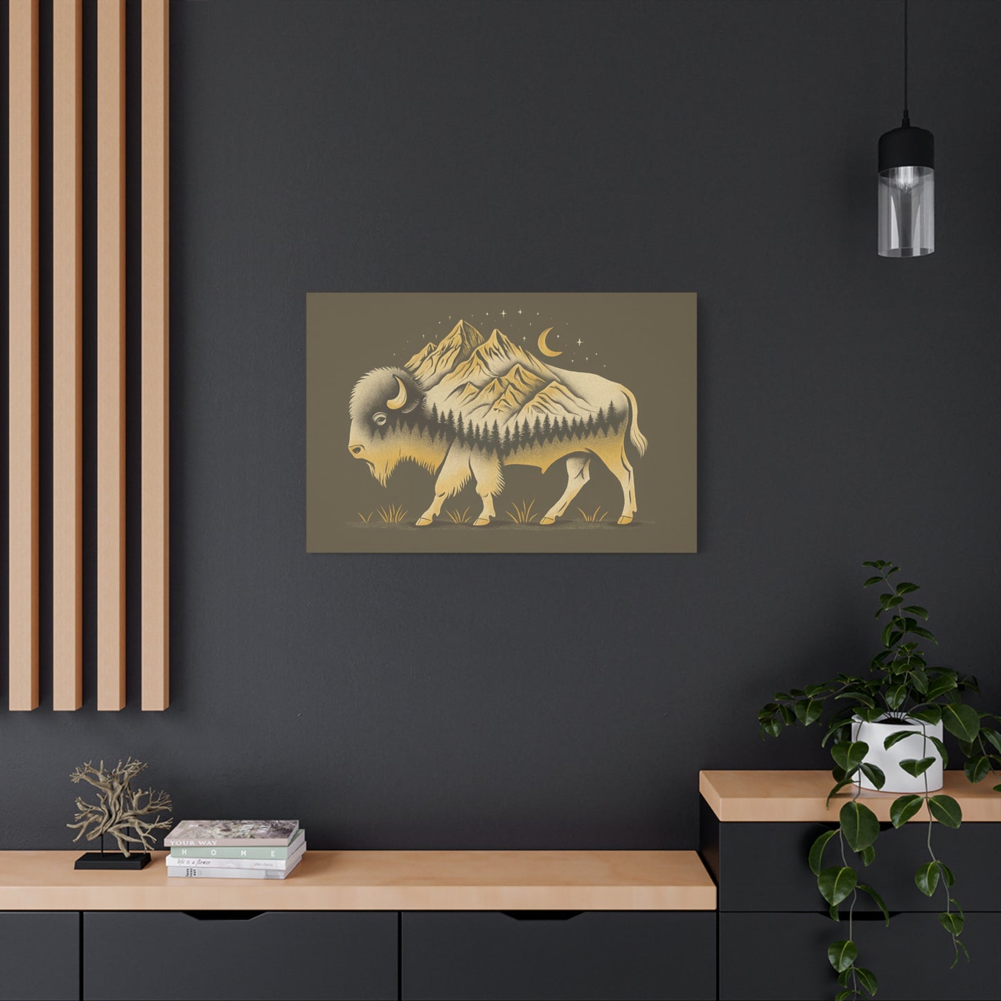 Abstract Mountain Buffalo Canvas Print
