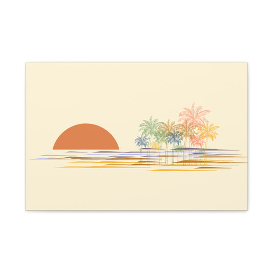 Palm Trees Sunset Canvas Print