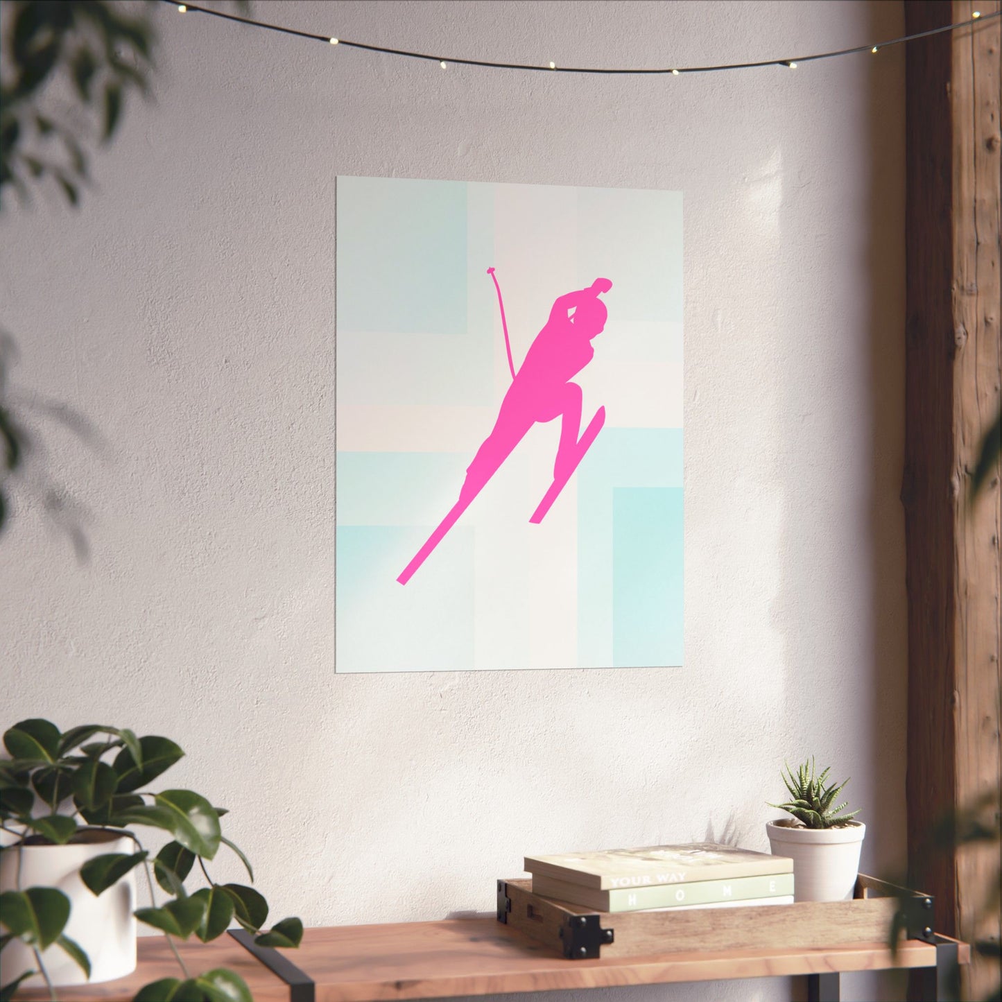 Retro Neon Ski Print