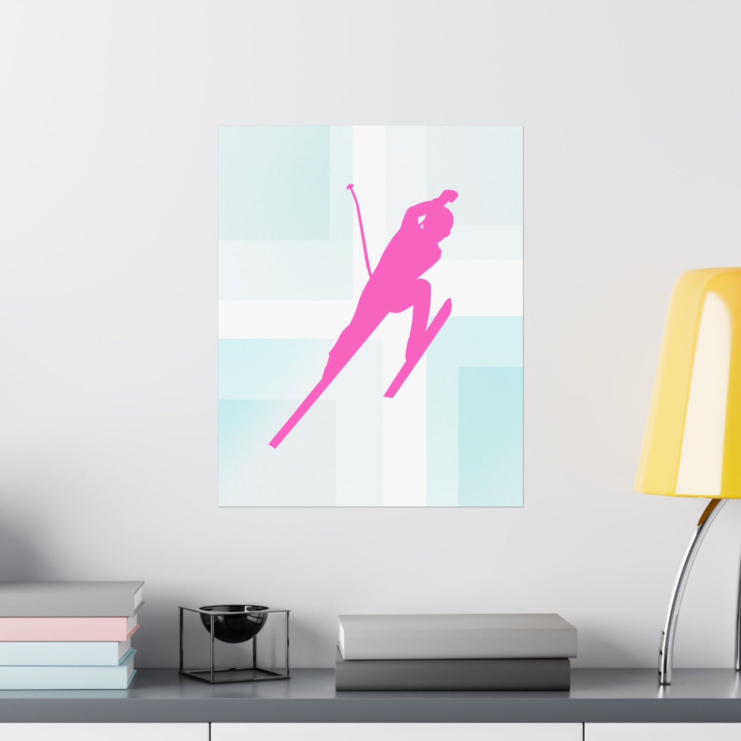 Retro Neon Ski Print