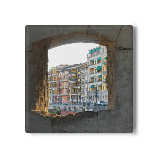 A Window Into Italy Ceramic Coaster