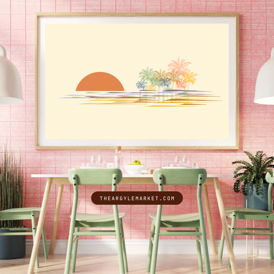 Palm Trees Sunset Print