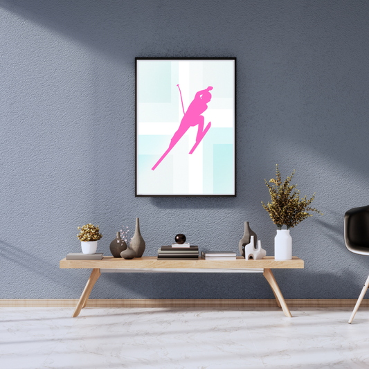Retro Neon Ski Print