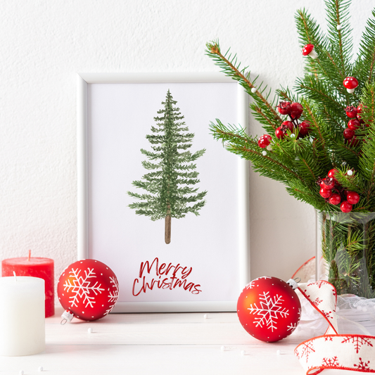 Merry Christmas Tree Print