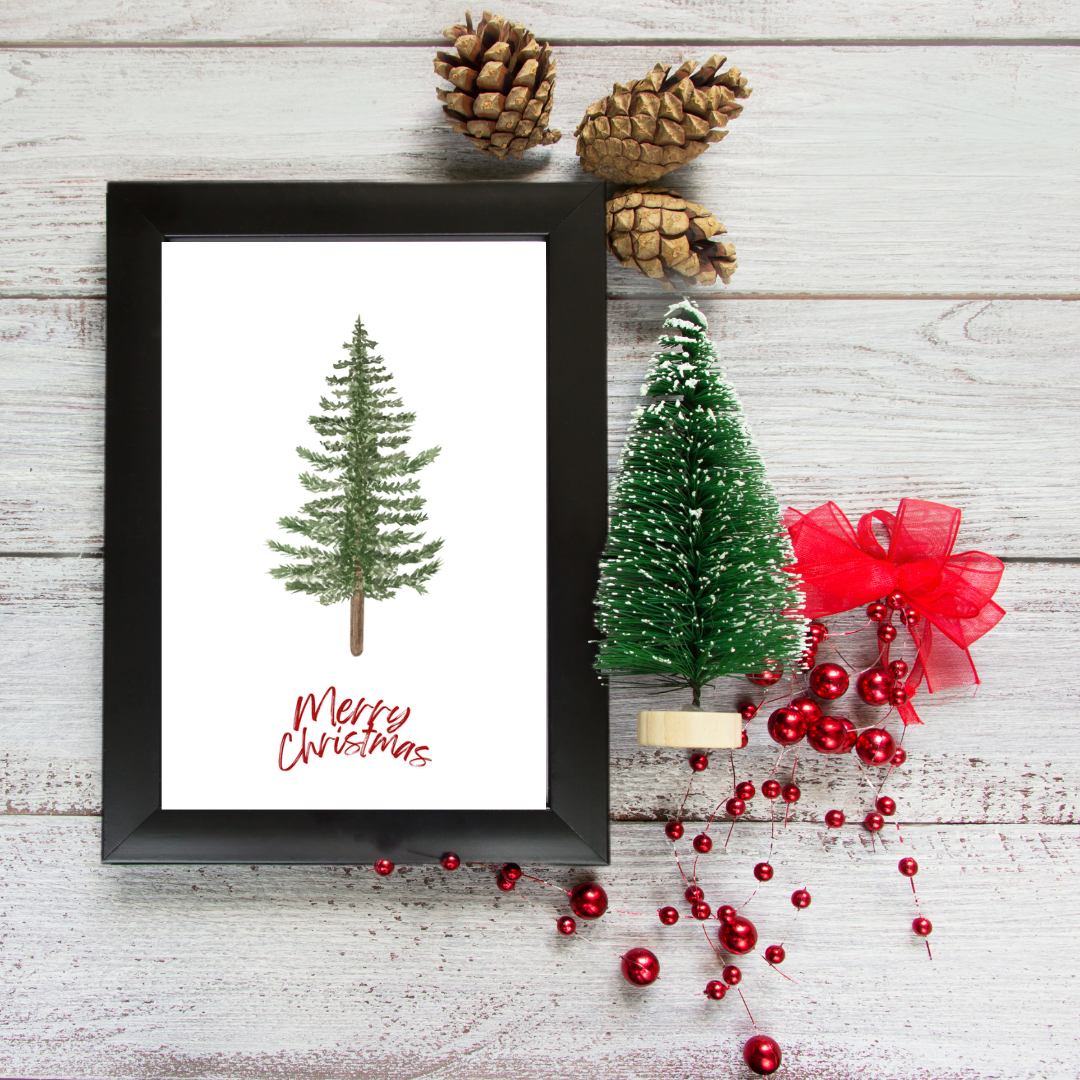 Merry Christmas Tree Print