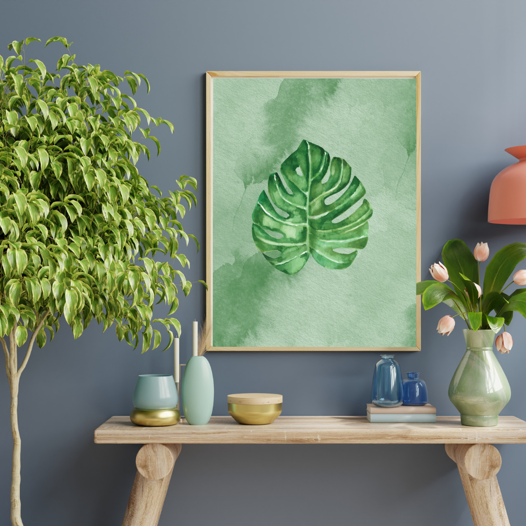 Green Leaf Minimalist Print