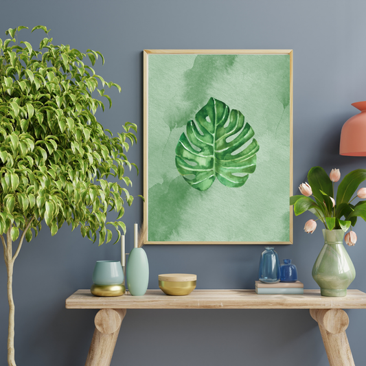 Green Leaf Minimalist Print