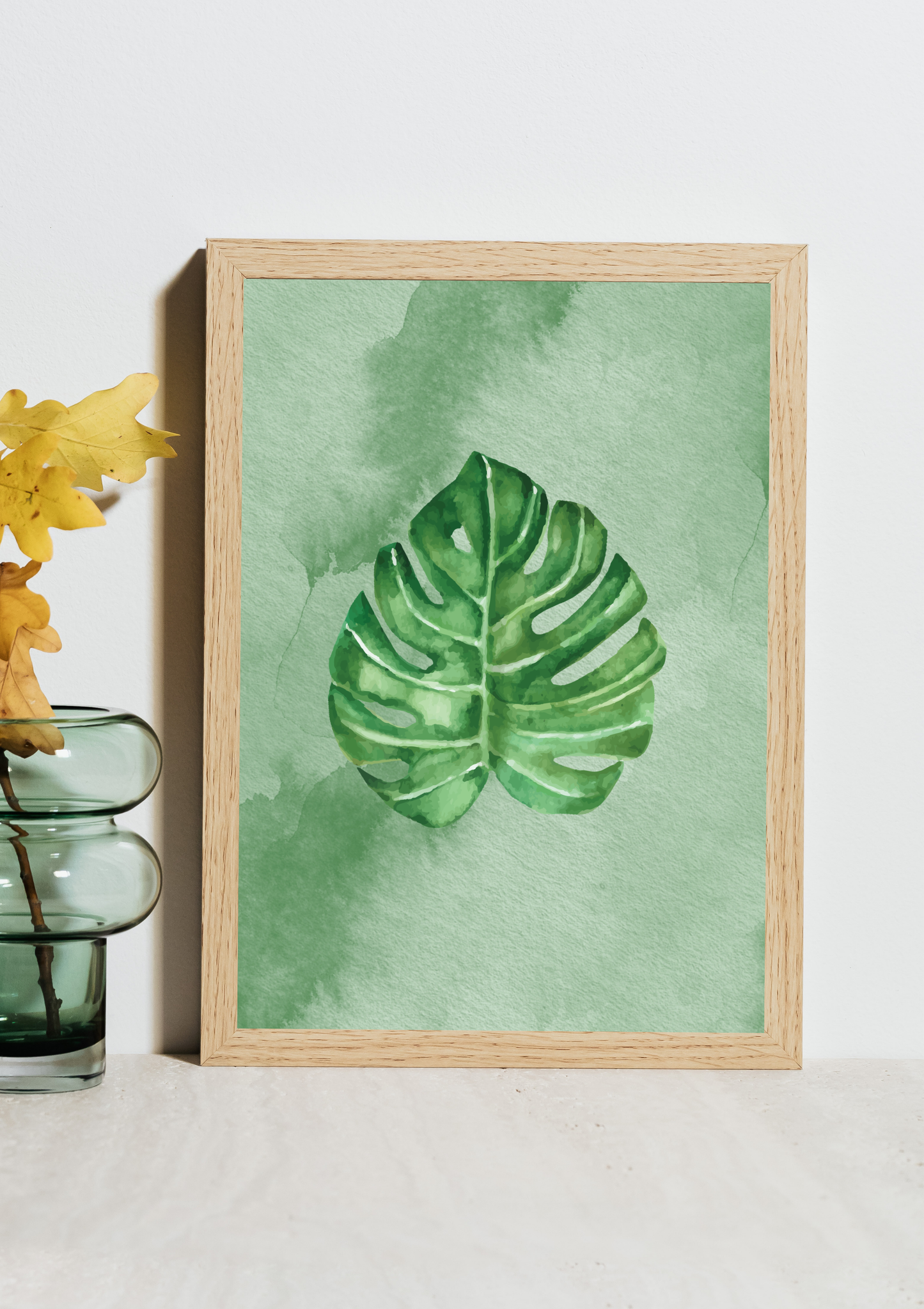 Green Leaf Minimalist Print