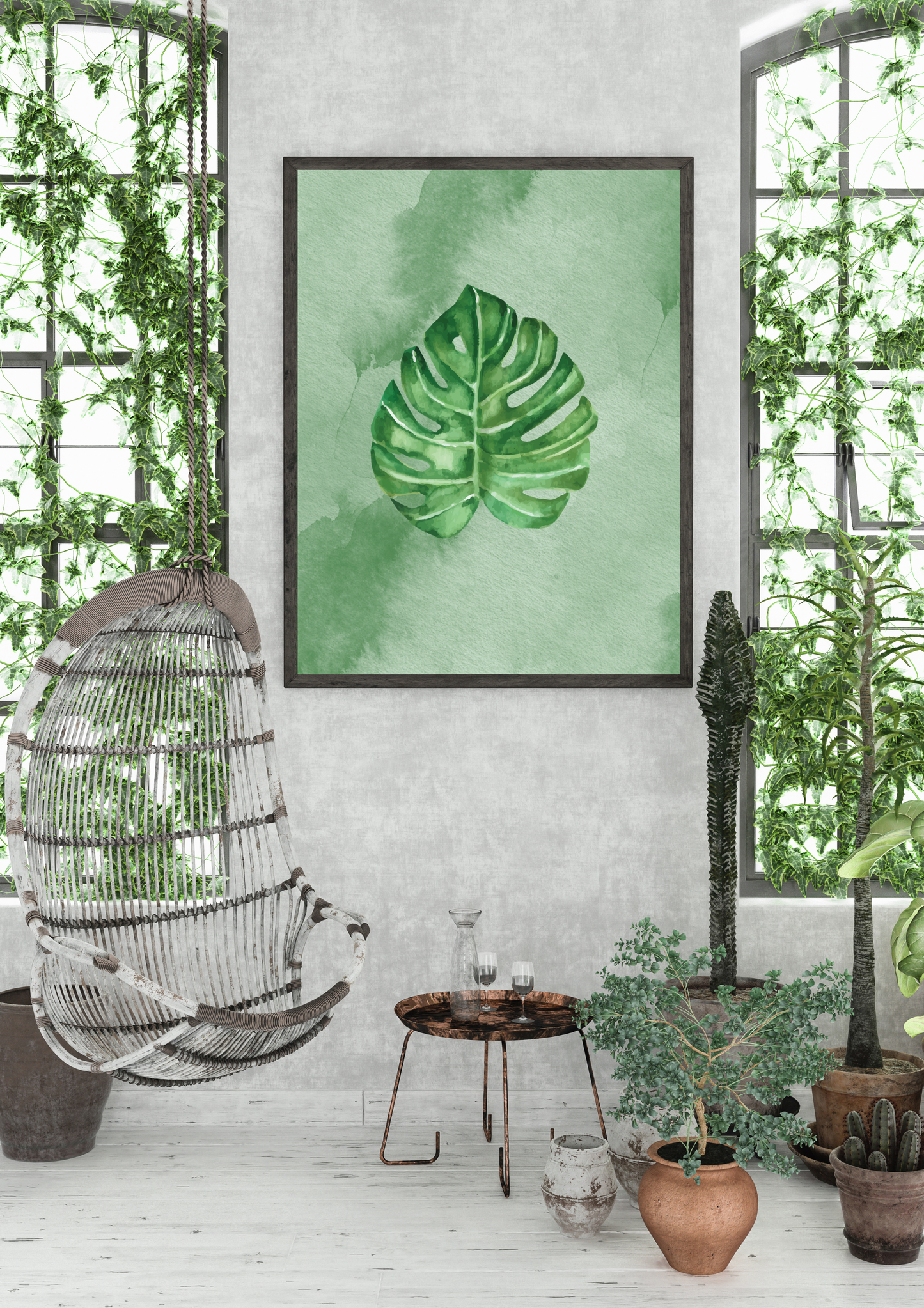 Green Leaf Minimalist Print