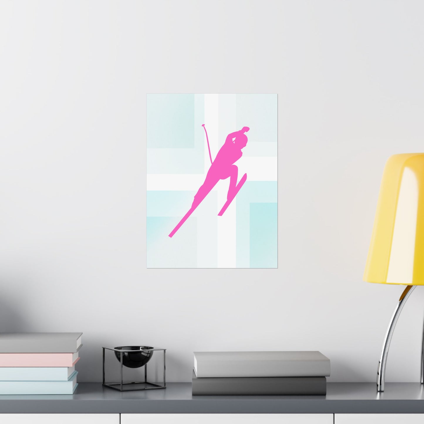 Retro Neon Ski Print