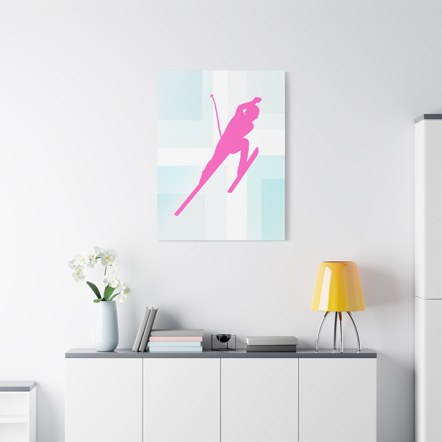 Retro Neon Ski Canvas Print
