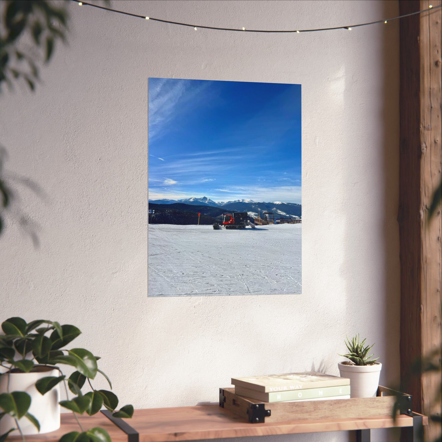 Snowcat On The Mountain Print