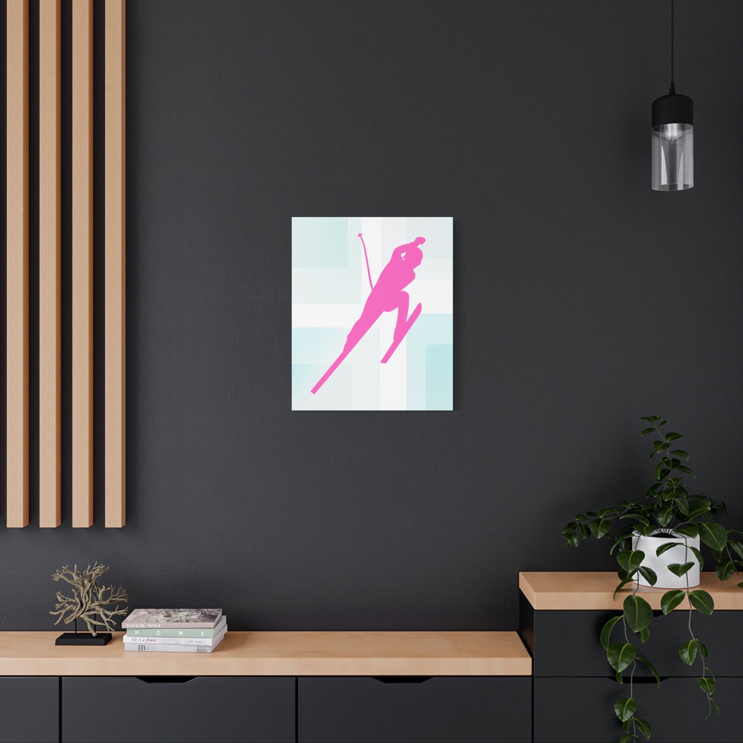 Retro Neon Ski Canvas Print