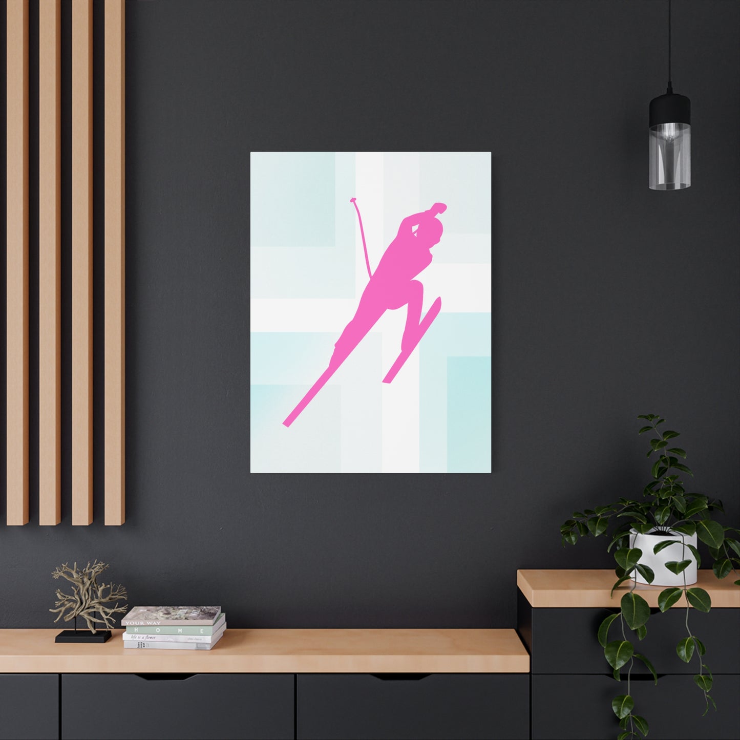 Retro Neon Ski Canvas Print