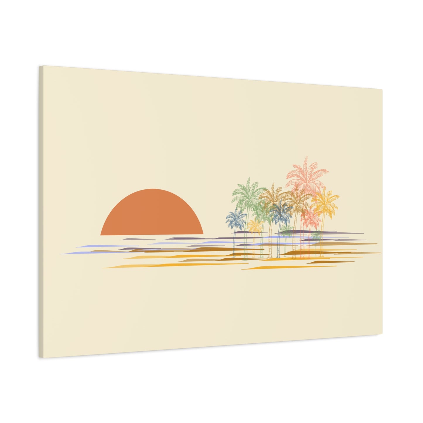 Palm Trees Sunset Canvas Print