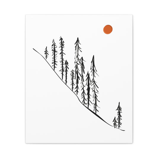 Pine Trees Mountain Canvas Print