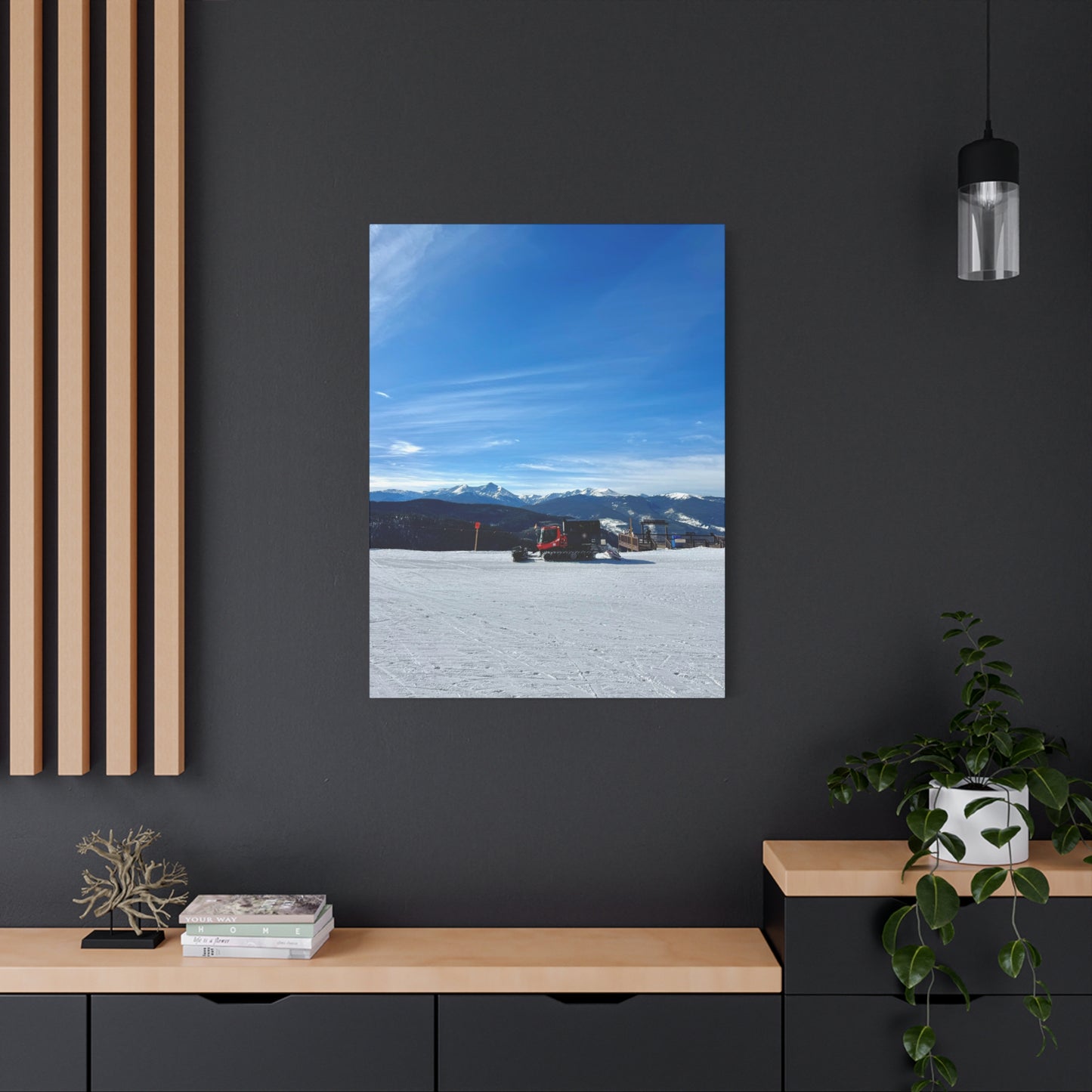 Snowcat On The Mountains Canvas Print