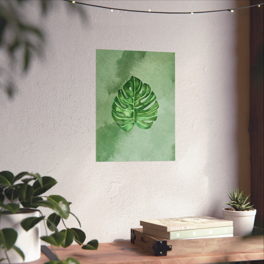 Green Leaf Minimalist Print