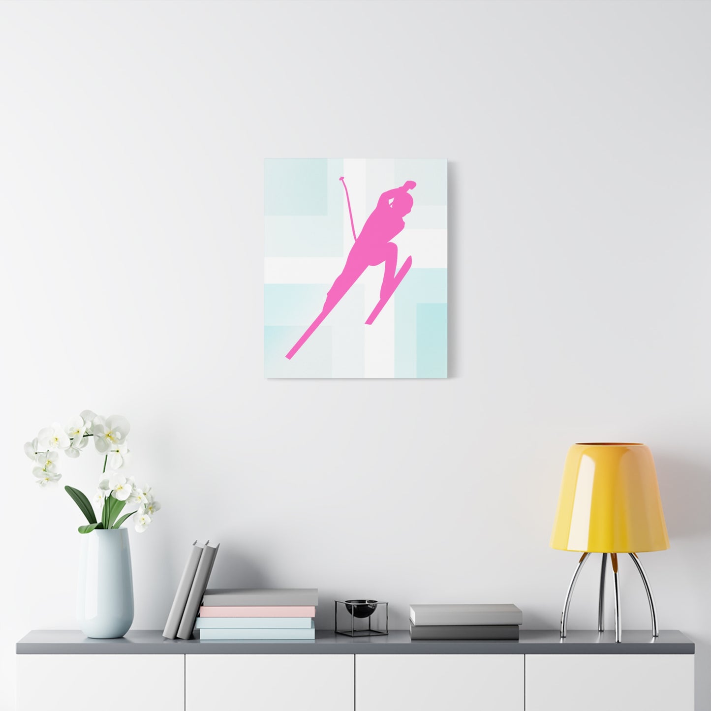 Retro Neon Ski Canvas Print