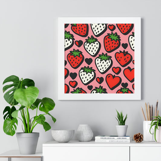 Strawberry Hearts Framed Print