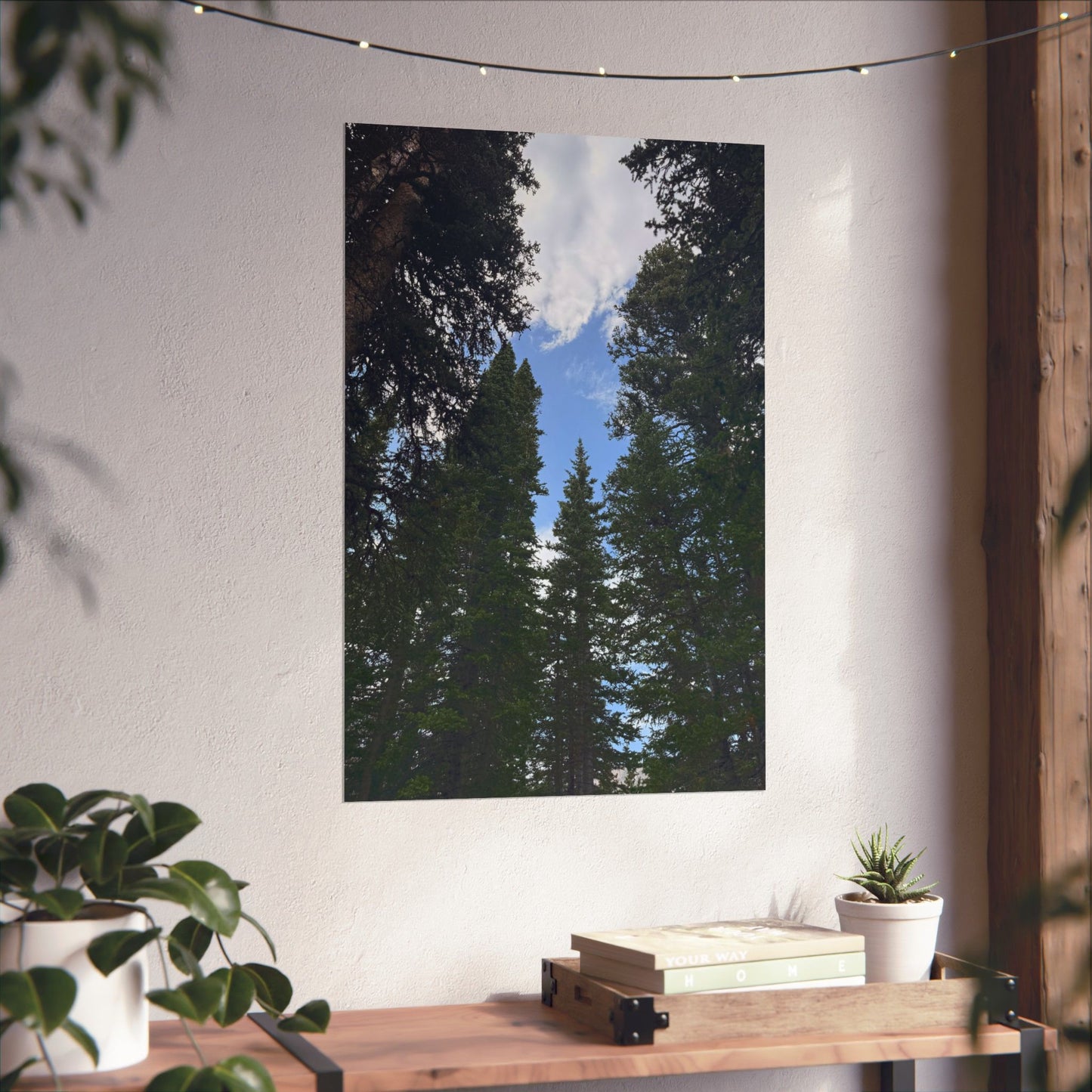 Pine Trees Blue Sky Print