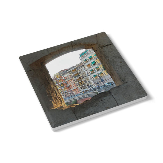 A Window Into Italy Ceramic Coaster